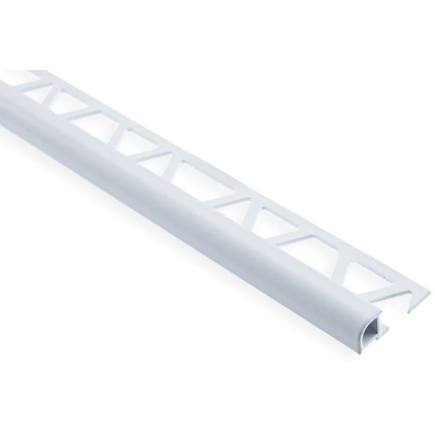 Laattalista Maler pyöreä, H8x26x2500mm, alumiini, valkoinen maalattu