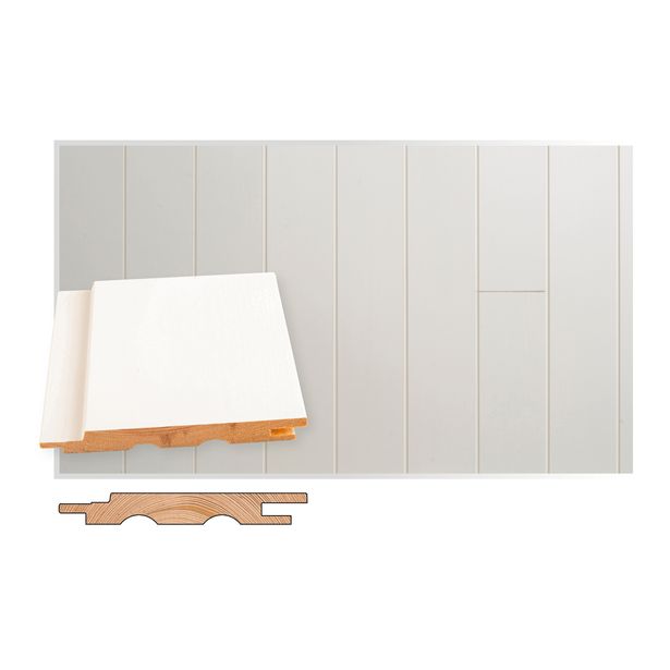 Sisustuspaneeli Maler STS-3, 14x120x2100mm, mänty, ympäripontattu, PN, valkovahattu