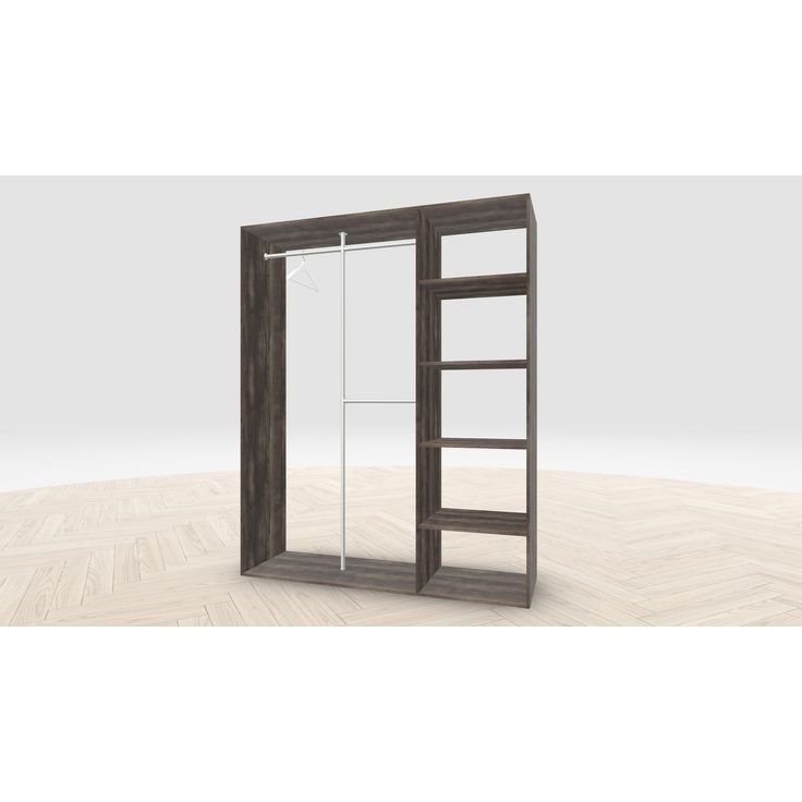 Vaatehuoneen kaapisto Mirror Line, kapea I-malli hyllyillä ja kaksiosaisella tangolla, 1700x2100x510mm, eri värejä