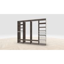 Vaatehuoneen kaapisto Mirror Line, leveä I-malli koreilla, housutelineellä ja vaatetangoilla, 2600x2100x510mm, eri värejä