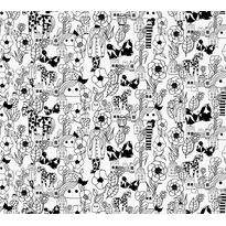 Tapetti Marimekko Marikylä, mustavalkoinen, 0.7x10.05m