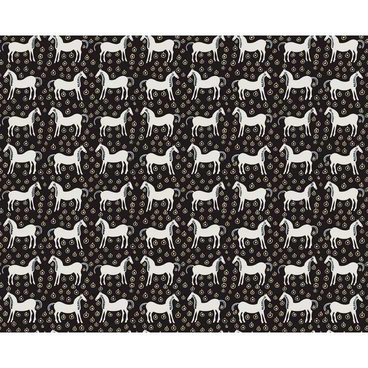 Tapetti Marimekko Musta tamma, mustavalkoinen, 0.7x10.05m