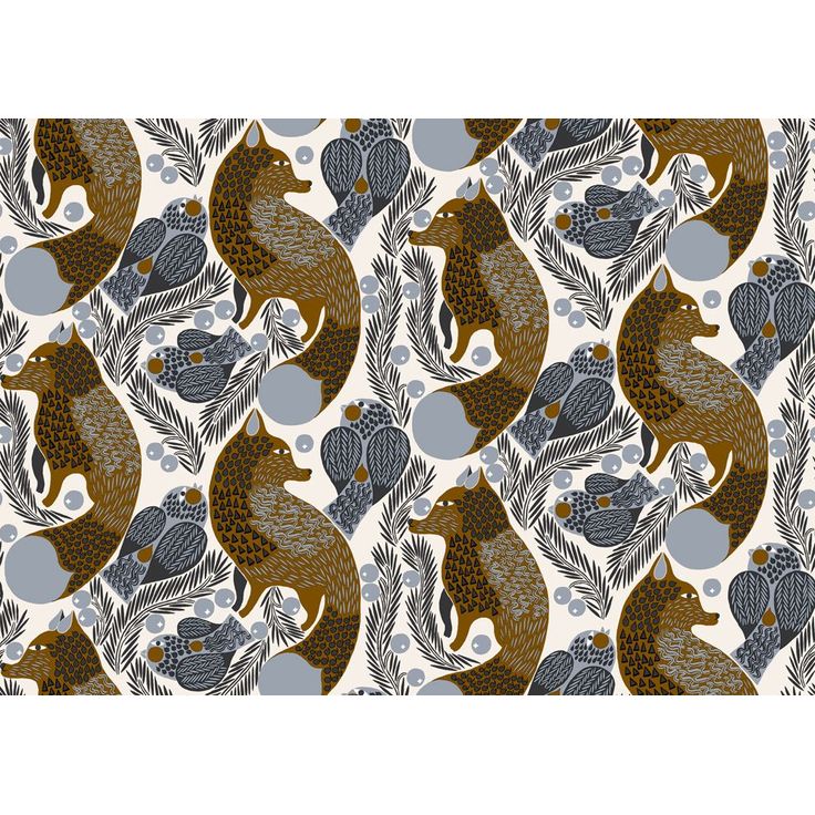 Tapetti Marimekko Ketunmarja, sinertävä, 0.7x10.05m