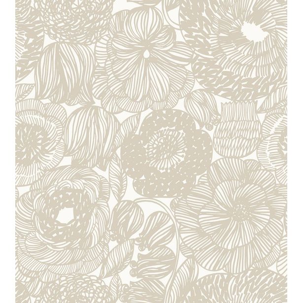 Tapetti Marimekko Kurjenpolvi, beige, 0.7x10.05m