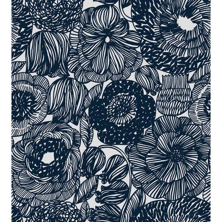 Tapetti Marimekko Kurjenpolvi, tummansininen, 0.7x10.05m