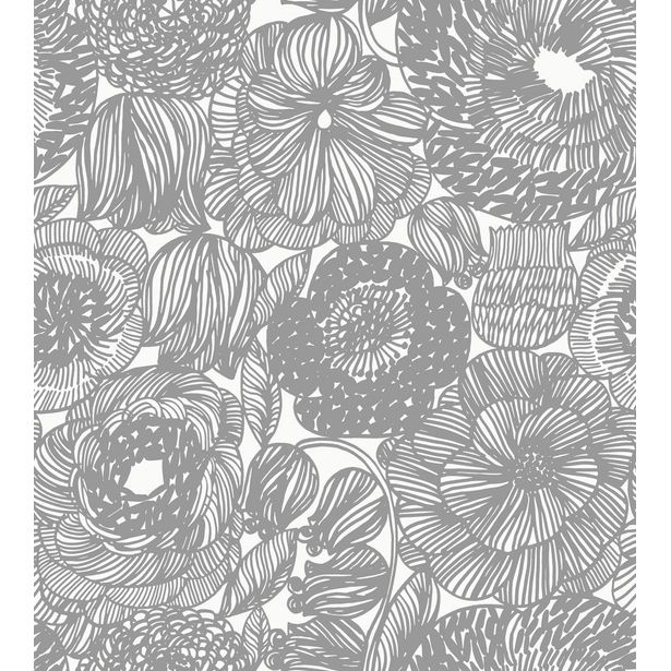 Tapetti Marimekko Kurjenpolvi, harmaa, 0.7x10.05m