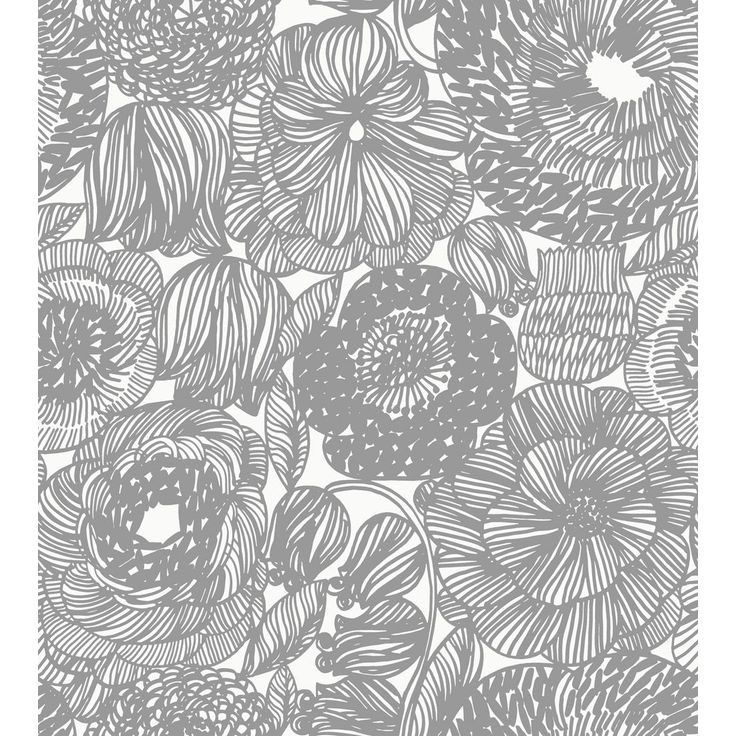 Tapetti Marimekko Kurjenpolvi, harmaa, 0.7x10.05m