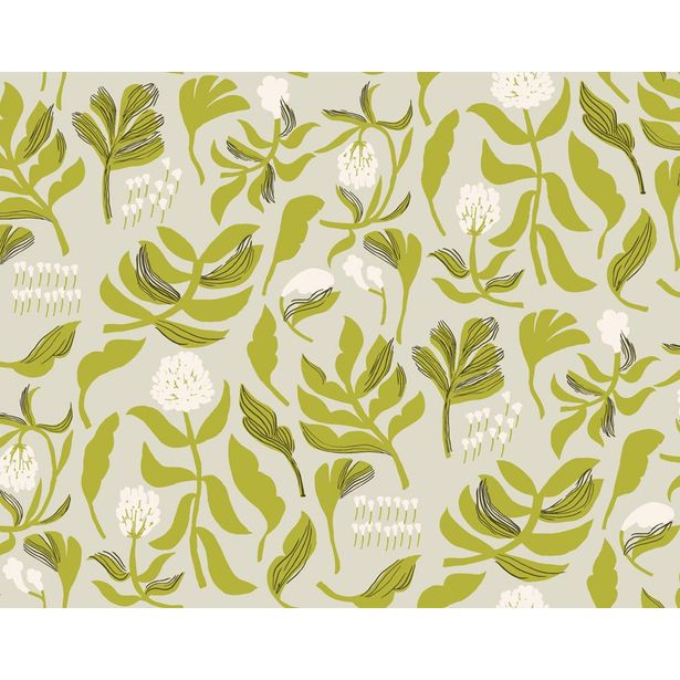 Tapetti Marimekko Kasvio, limenvihreä, 0.7x10.05m
