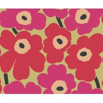 Tapetti Marimekko Unikko, kiiltävä, punainen-kulta, 25905