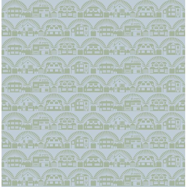 Tapetti Mini Moderns Metroland, 0.52x10m, paperi, sini-vihreä