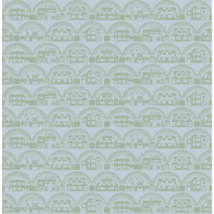 Tapetti Mini Moderns Metroland, 0.52x10m, paperi, sini-vihreä