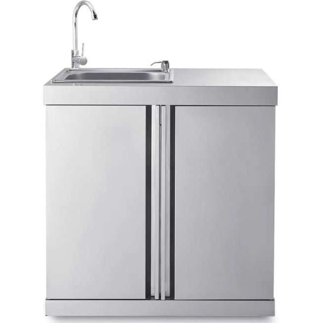 Kesäkeittiön tiskipöytä säilytyskaapeilla Myoutdoorkitchen Stainless Collection