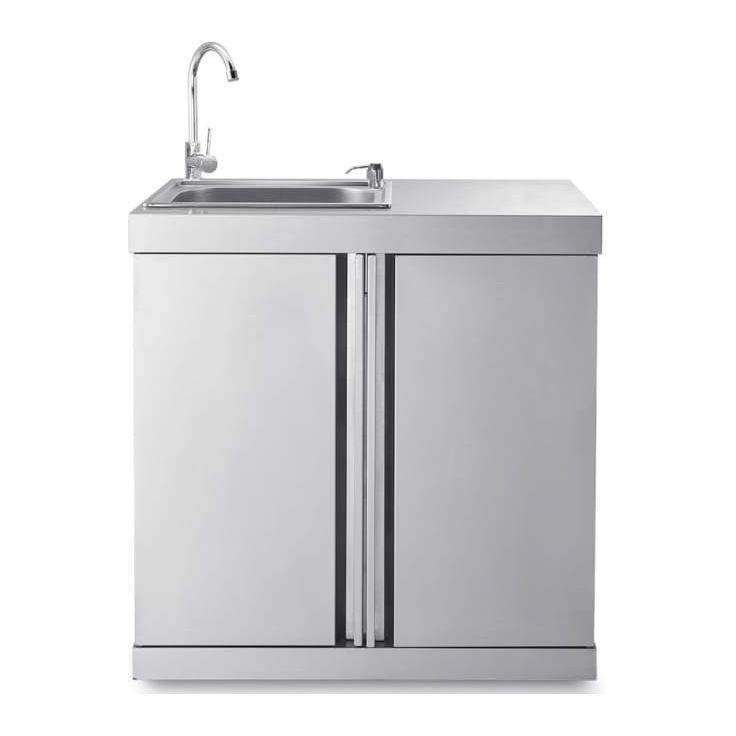 Kesäkeittiön tiskipöytä säilytyskaapeilla Myoutdoorkitchen Stainless Collection