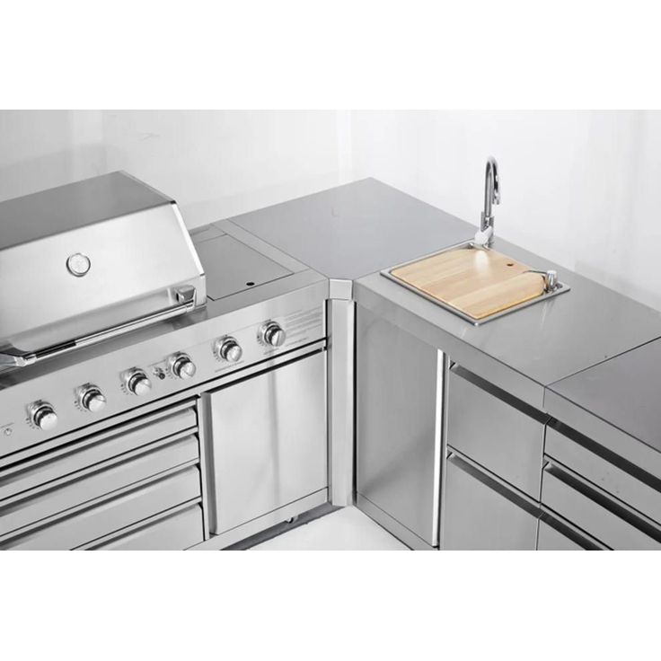 Kesäkeittiön kulmamoduuli Myoutdoorkitchen Stainless Collection