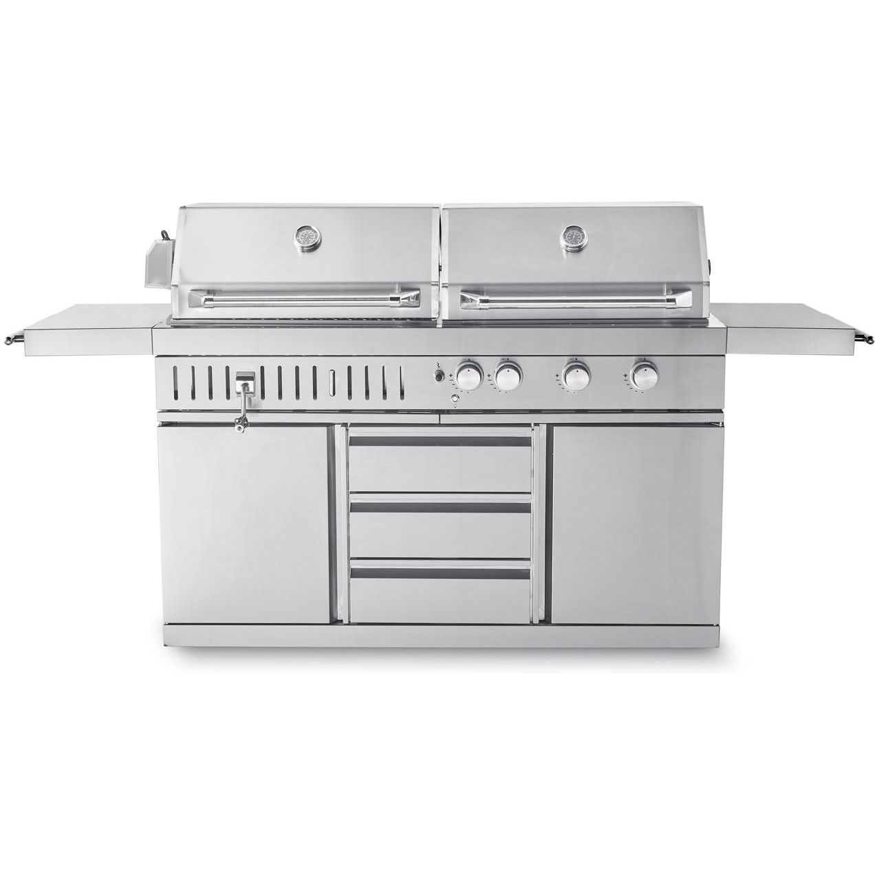 Vapaasti seisova kaasugrilli ja hiiligrilli Myoutdoorkitchen Stainless Collection