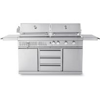 Vapaasti seisova kaasugrilli ja hiiligrilli Myoutdoorkitchen Stainless Collection