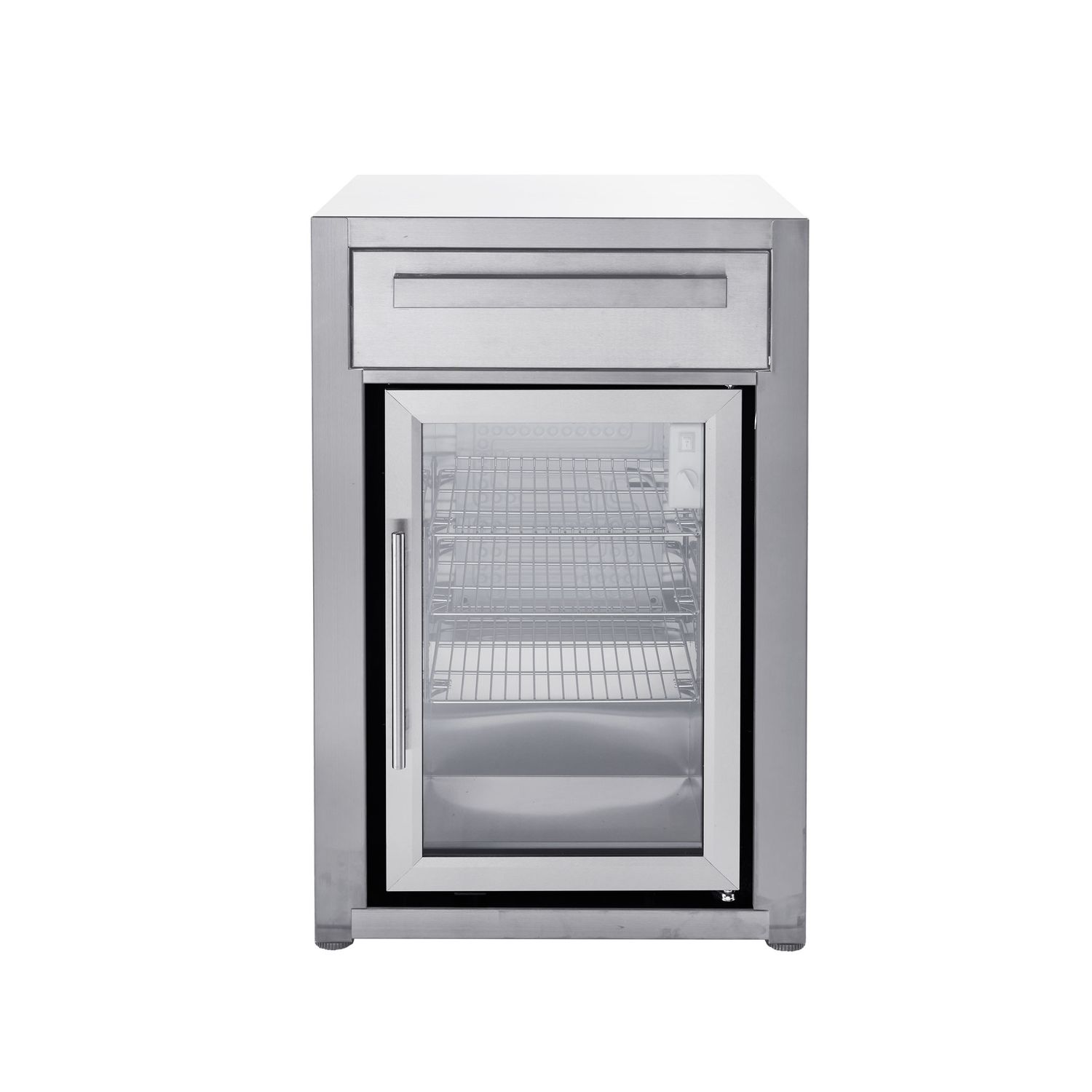 Kesäkeittiön jääkaappimoduuli Myoutdoorkitchen, vapaasti seisova, ruostumaton teräs