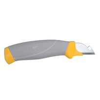 Sähköasentajan veitsi Morakniv, keltainen kahva, tuppi, ruostumaton teräs