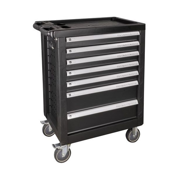 Työkaluvaunu JBM Black Edition, työkaluilla, 172 osaa, musta
