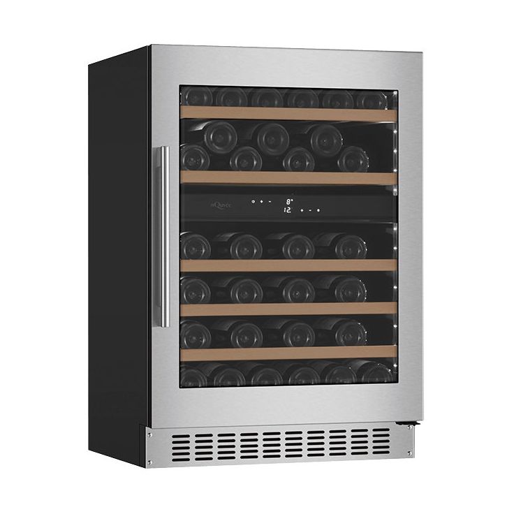 Viinikaappi mQuvée WineCave 780 60D WCD60S-780, 59.5cm, 2 lämpötila-aluetta, integroitava, teräs