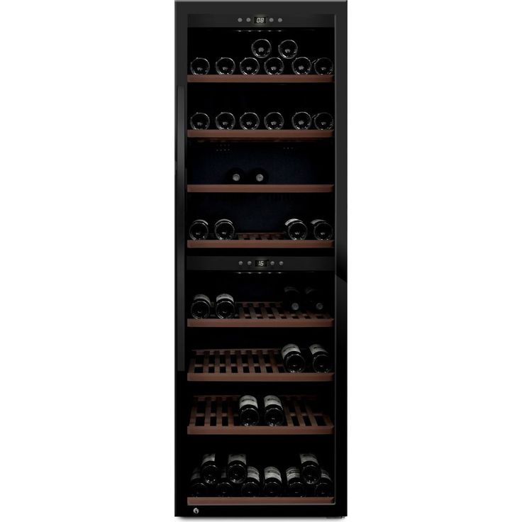 Viinikaappi mQuvée WineExpert 180 Fullglass SW-180B, 59.5cm, 2 lämpötila-aluetta, vapaasti seisova, musta