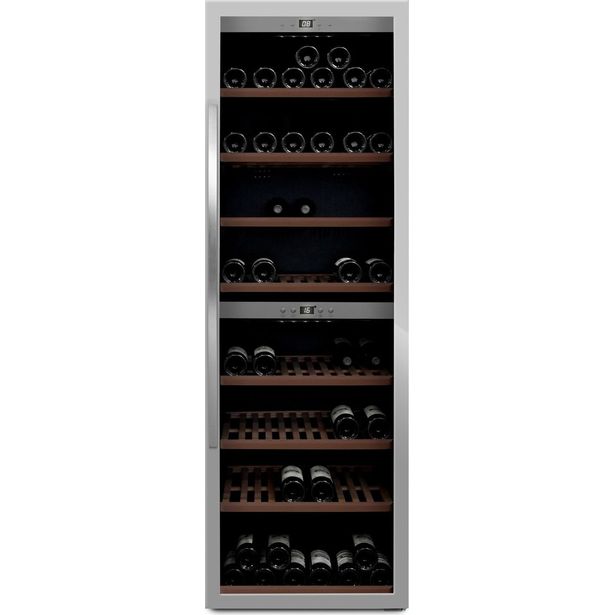 Kahden lämpötilan viinikaappi mQuvée WineExpert 180 Stainless SW-180S, teräs