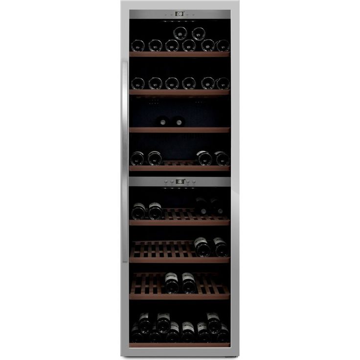 Viinikaappi mQuvée WineExpert 180 SW-180S, 59.5cm, 2 lämpötila-aluetta, vapaasti seisova, teräs