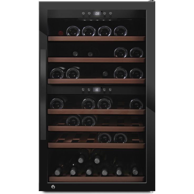 Viinikaappi mQuvée WineExpert 66 Fullglass SW-66B, 59.5cm, 2 lämpötila-aluetta, vapaasti seisova, musta