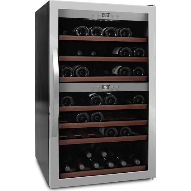 Viinikaappi mQuvée WineExpert 66 SW-66S, 59.5cm, 2 lämpötila-aluetta, vapaasti seisova, teräs
