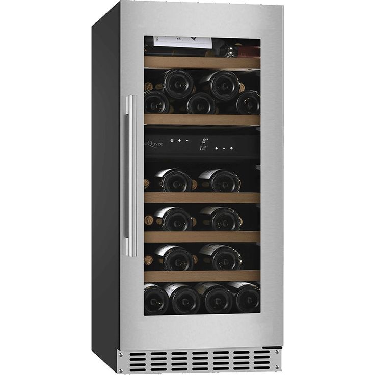 Viinikaappi mQuvée WineCave 800 40D WCD40S-800, 39.5cm, 2 lämpötila-aluetta, integroitava, teräs