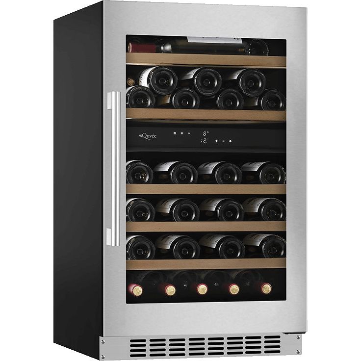 Viinikaappi mQuvée WineCave 800 50D WCD50S-800, 49.5cm, 2 lämpötila-aluetta, integroitava, teräs