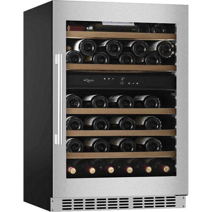 Viinikaappi mQuvée WineCave 800 60D WCD60S-800, 59.5cm, 2 lämpötila-aluetta, integroitava, teräs