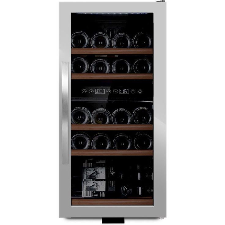 Viinikaappi mQuvée WineExpert 24, 39.5cm, 2 lämpötila-aluetta, vapaasti seisova, teräs
