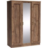 Vaatekaappi Nomla TADEUSZ 15, saranaovet, peili, 135x191cm, ruskea