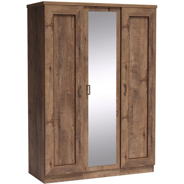 Vaatekaappi Nomla TADEUSZ 15, saranaovet, peili, 135x191cm, ruskea