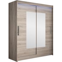 Liukuovivaatekaappi Nomla WESTA / PRESTO III, LED-valaistuksella, peilillä, 150x200cm
