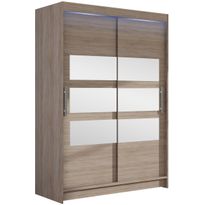 Liukuovivaatekaappi Nomla MIAMI / ALDO V, LED-valaistuksella, peilillä, 120x200cm