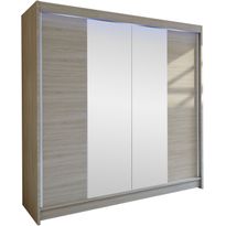 Liukuovivaatekaappi Nomla TALIN II, LED-valaistuksella, peilillä, 180x215cm