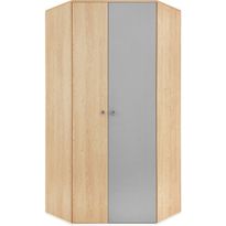 Kulmavaatekaappi Nomla PIXEL SYSTEM PX2, 90x90x190cm, valkoinen/ruskea