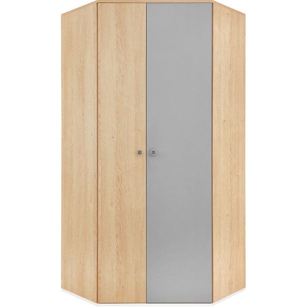 Kulmavaatekaappi Nomla PIXEL SYSTEM PX2, 90x90x190cm, valkoinen/ruskea