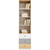 Kirjahylly Nomla PIXEL SYSTEM PX6, 45x190cm, valkoinen/ruskea