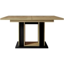 Jatkettava ruokapöytä Nomla FOREST, 140/180x90cm, ruskea/musta
