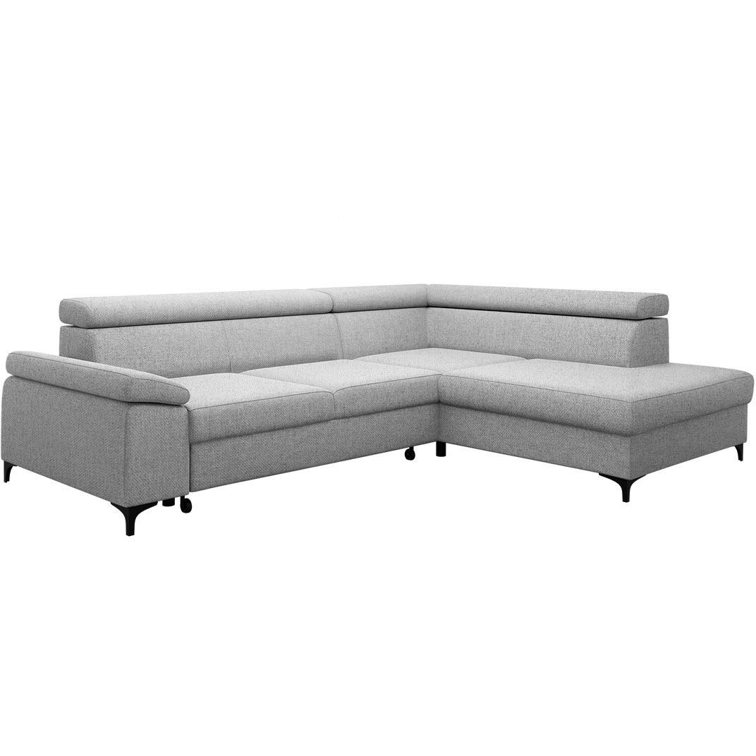 Kulmavuodesohva Nomla LONIGO, 4-istuttava, oikea, harmaa