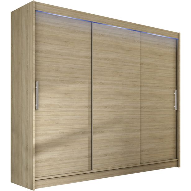 Liukuovivaatekaappi Nomla ASTON / DASTO II, LED-valaistuksella, 250x215cm