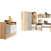 Huonekalusetti Nomla PIXEL SYSTEM V, valkoinen/ruskea