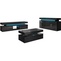 Olohuoneen huonekalusetti Nomla GLOSSA I, LED-valaistuksella, eri värejä