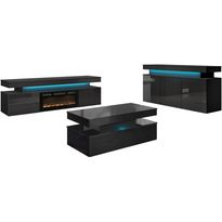 Olohuoneen huonekalusetti Nomla GLOSSA II, LED-valaistuksella, eri värejä