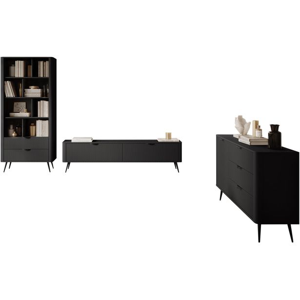 Olohuoneen huonekalusetti Nomla LANTE II, musta