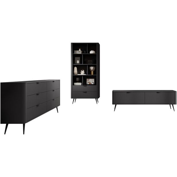 Olohuoneen huonekalusetti Nomla LANTE III, musta