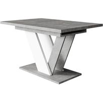 Jatkettava ruokapöytä Nomla DUBAI, 120/160x80cm, harmaa/valkoinen